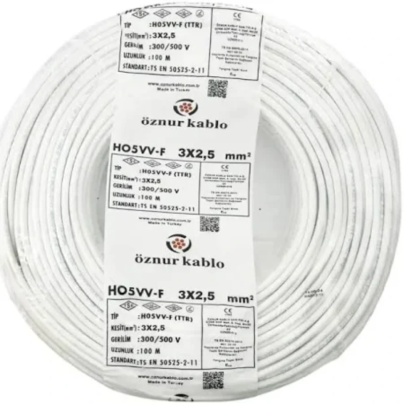 3X2,5mm2 TTR (CU) 100MT Öznur Elektrik Tesisat Kablosu